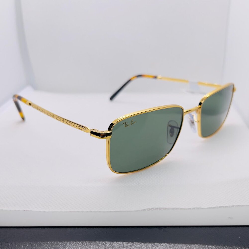 Ray-Ban RB3717 919631 57-18 Sunglasses – Polished Gold / Green Lenses